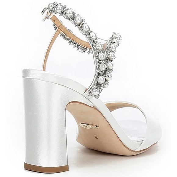 Badgley Mischka Korina Square Toe Adorned Strap High Heel Sandals - Picture 2 of 11